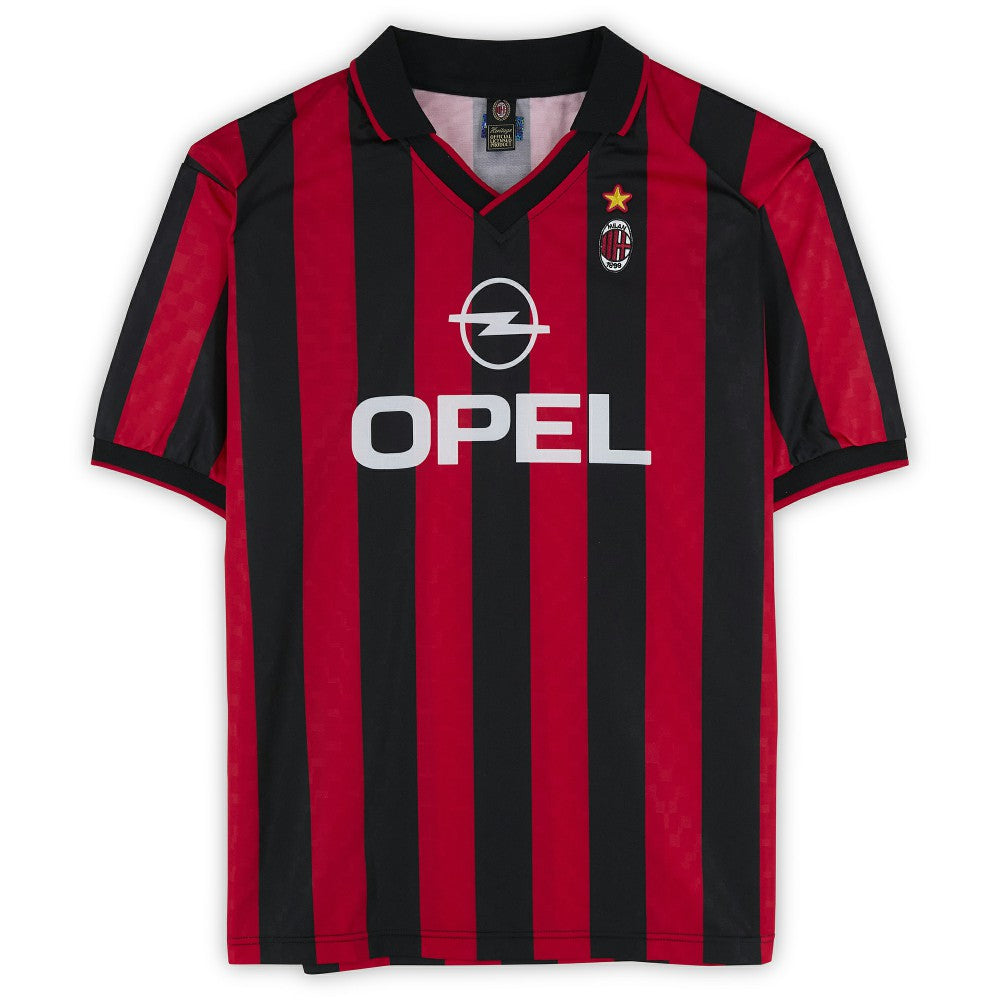 Frank Rijkaard AC Milan Autographed Red/Black Home Jersey Icons - FIFA World CUP