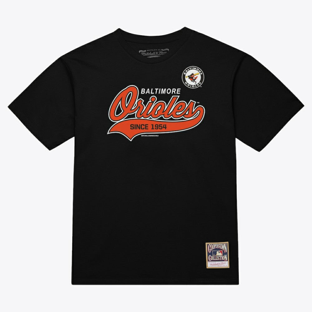 Baltimore Orioles Mitchell & Ness Script Sweep Arch T-Shirt - MLB