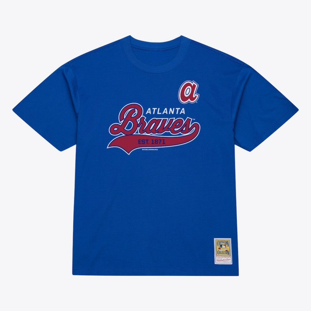 Atlanta Braves Mitchell & Ness Script Sweep Arch T-Shirt - MLB