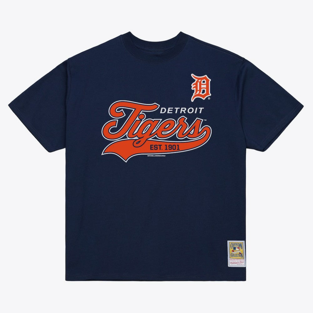 Detroit Tigers Mitchell & Ness Script Sweep Arch T-Shirt - MLB