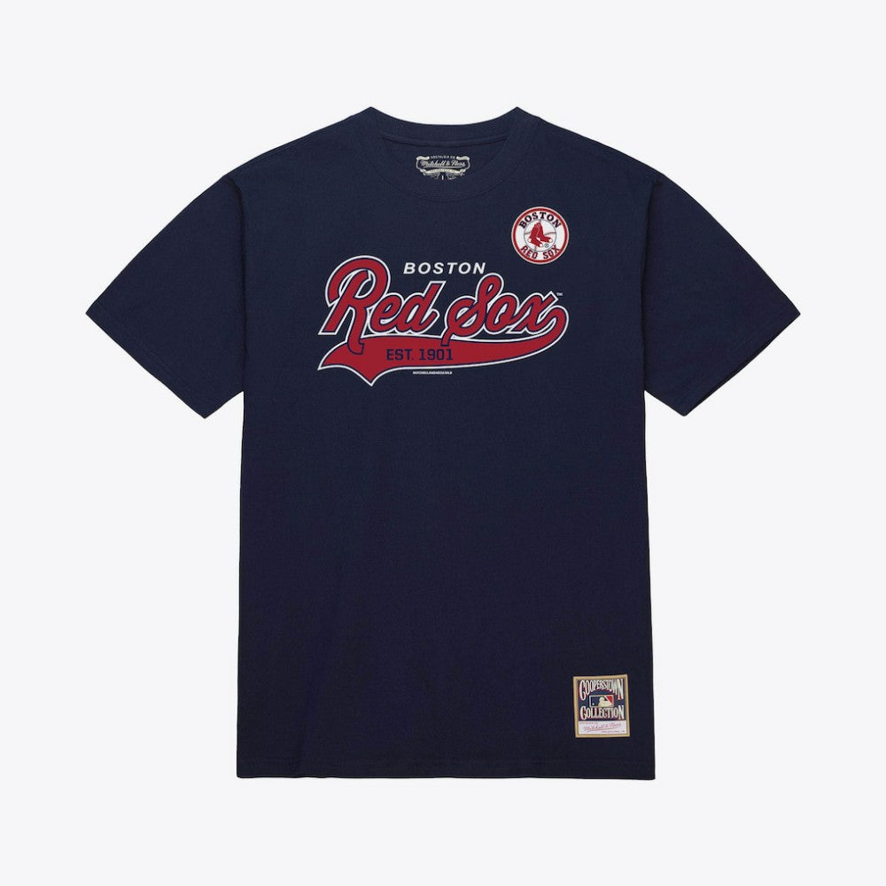 Boston Red Sox Mitchell & Ness Script Sweep Arch T-Shirt - MLB