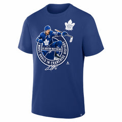 Auston Matthews Toronto Maple Leafs Most Goals in Franchise History T-Shirt - Blue - NHL