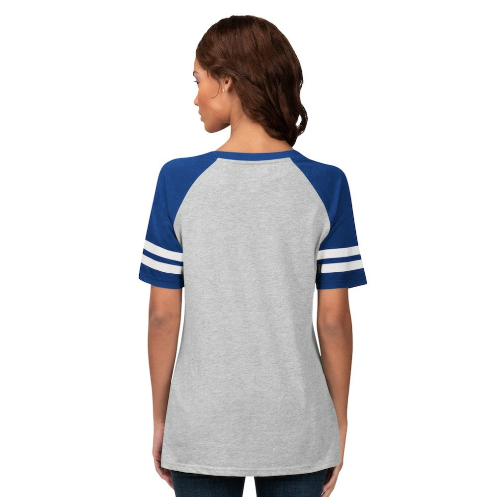 Los Angeles Dodgers G-III 4Her by Carl Banks Women's Goal Line Raglan V-Neck T-Shirt - MLB