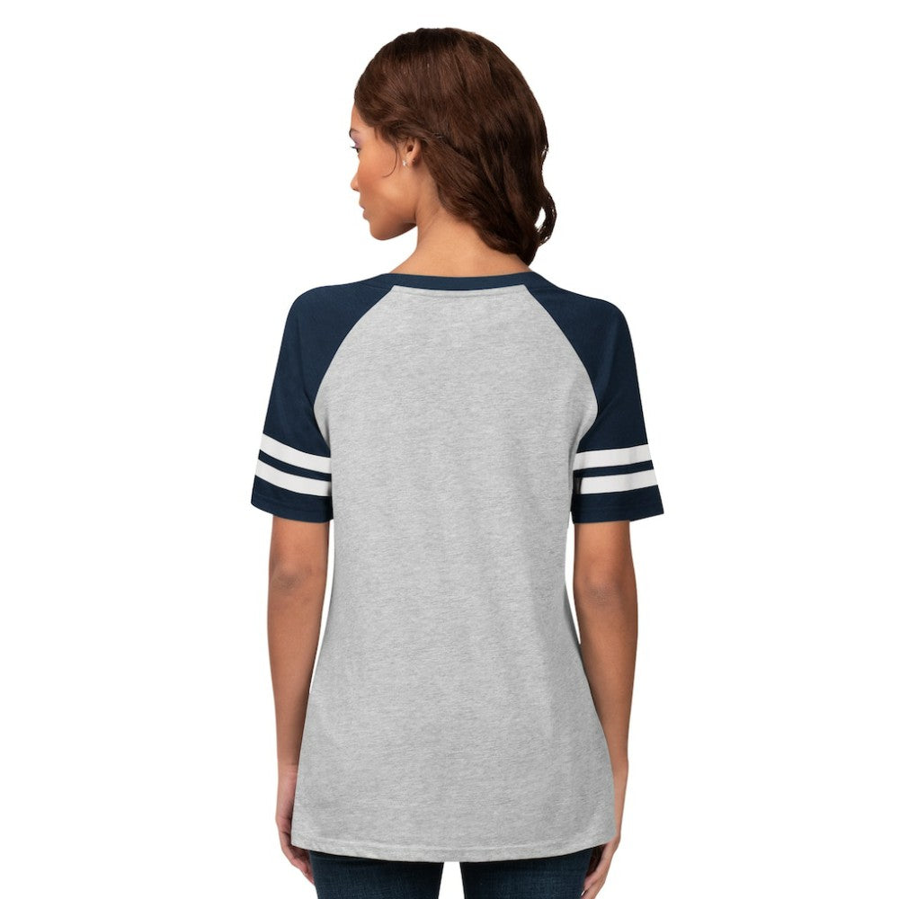 Detroit Tigers G-III 4Her by Carl Banks Women's Goal Line Raglan V-Neck T-Shirt - MLB
