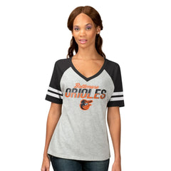 Baltimore Orioles G-III 4Her by Carl Banks Women's Goal Line Raglan V-Neck T-Shirt - MLB