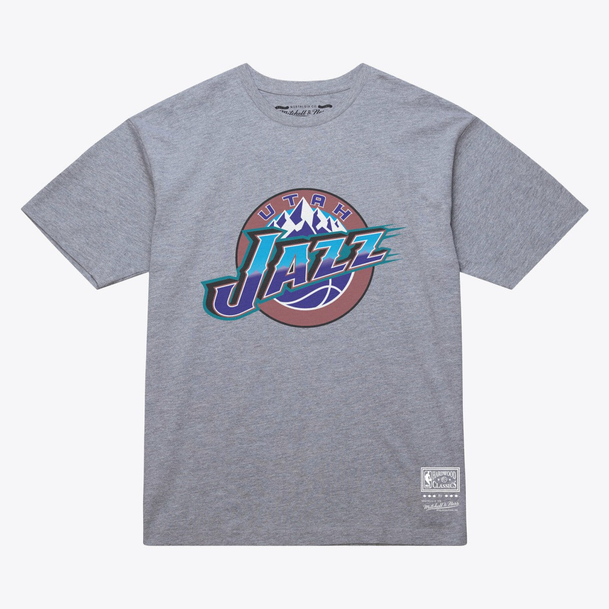 Utah Jazz Unisex Hardwood Classics Arch T-Shirt Heather Gray - NBA