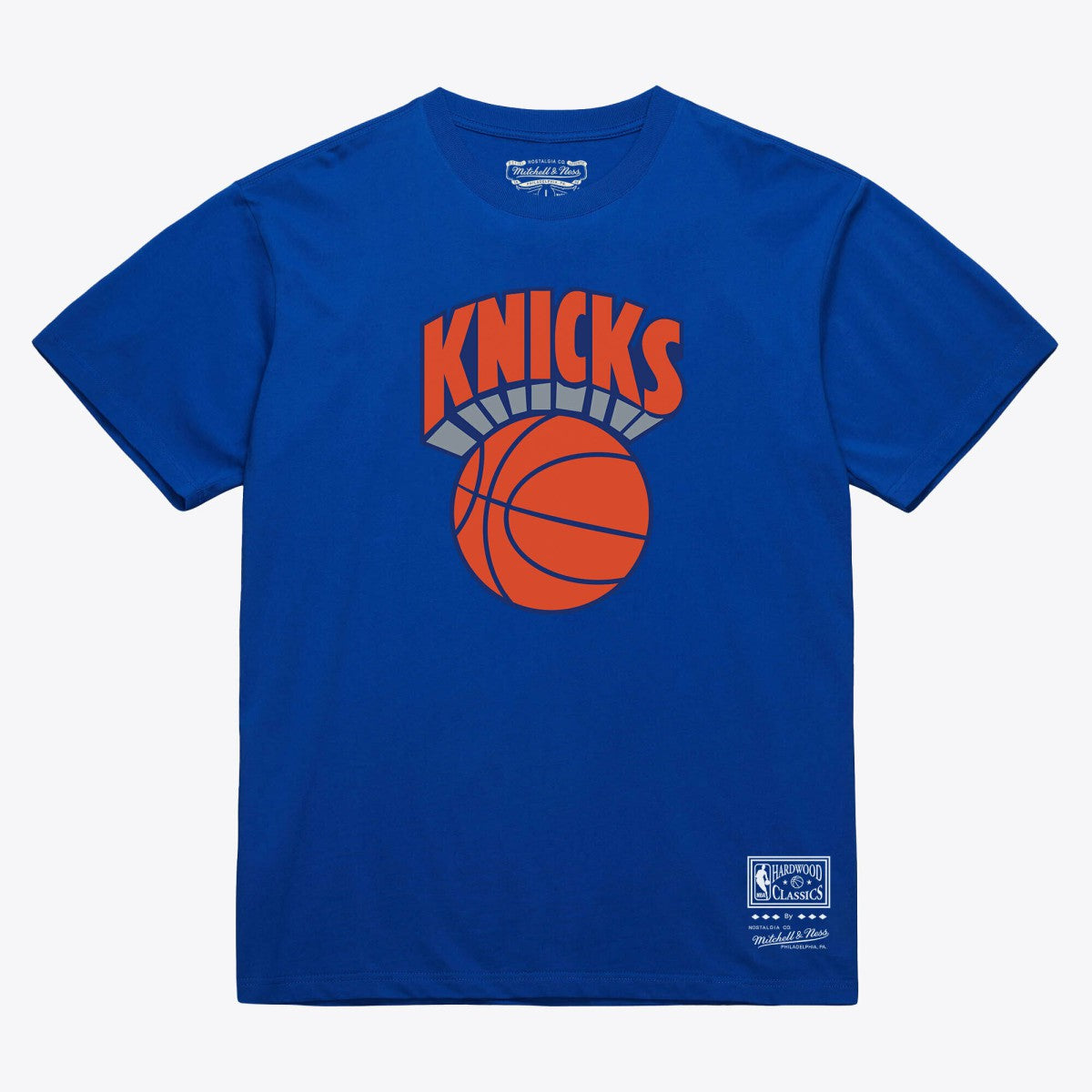 New York Knicks Unisex Hardwood Classics Arch T-Shirt Royal - NBA