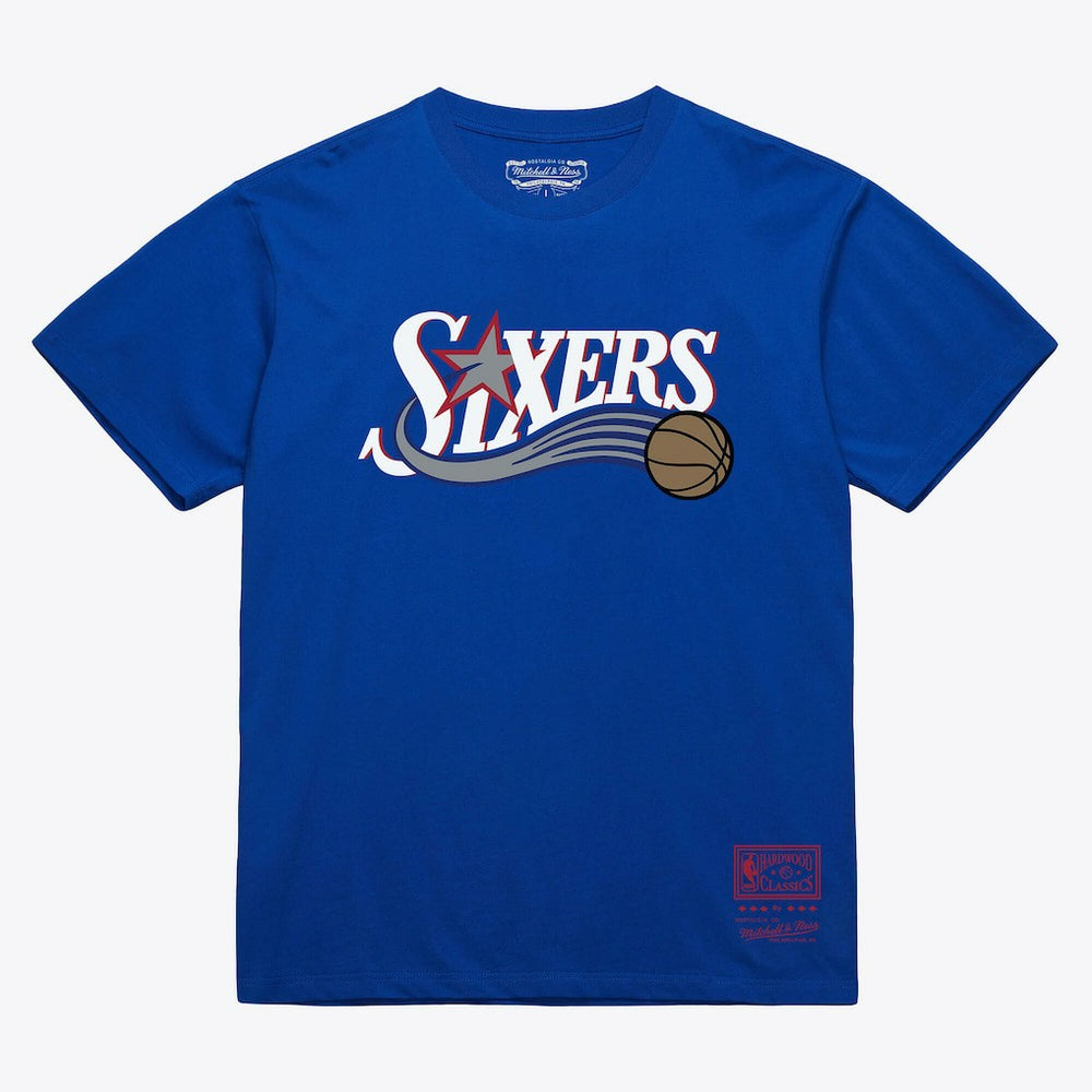 Philadelphia 76ers Unisex Hardwood Classics Arch T-Shirt Royal - NBA