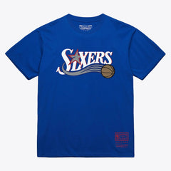 Philadelphia 76ers Unisex Hardwood Classics Arch T-Shirt Royal - NBA
