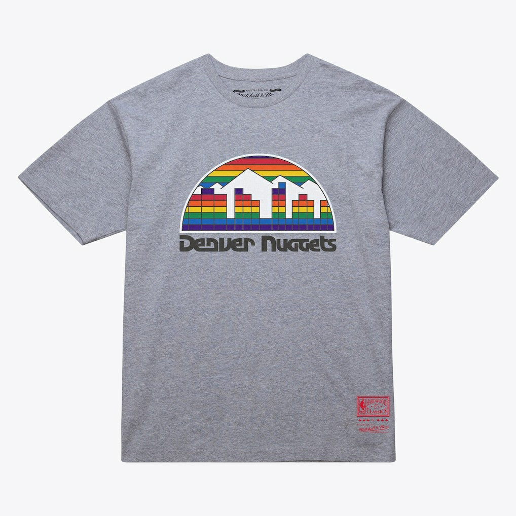 Denver Nuggets Unisex Hardwood Classics Arch T-Shirt Heather Gray - NBA