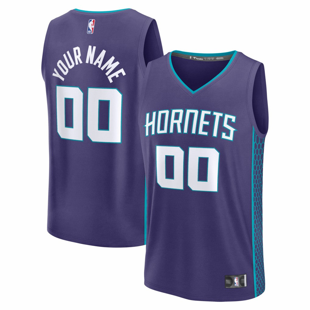 Charlotte Hornets Fastbreak Custom Jersey Statement Edition Purple - NBA