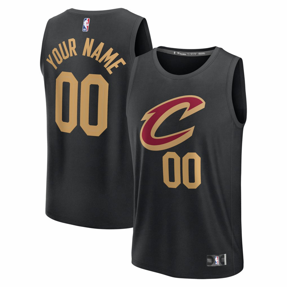 Cleveland Cavaliers Youth Fastbreak Custom Jersey Statement Editi- Black - NBA