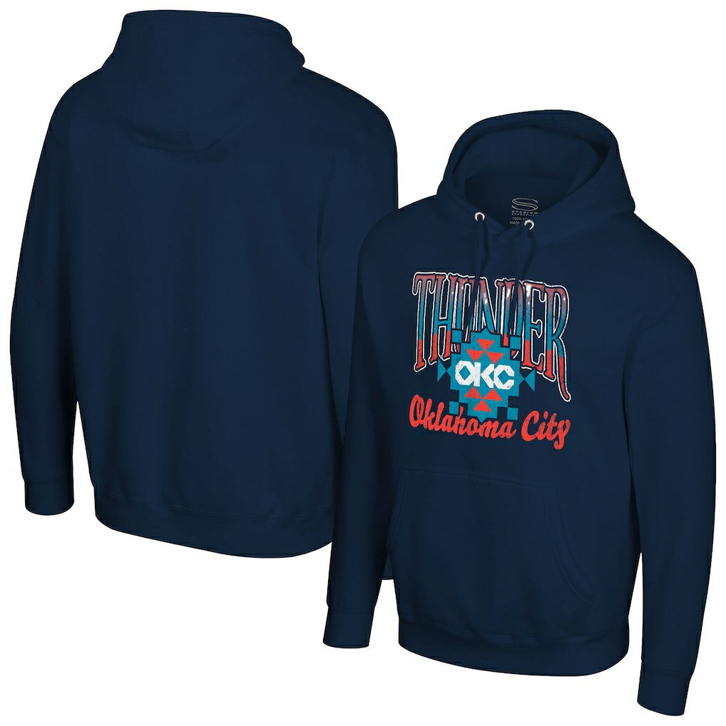 Oklahoma City Thunder Stadium Essentials Unisex Sky High Hoodie Navy - NBA