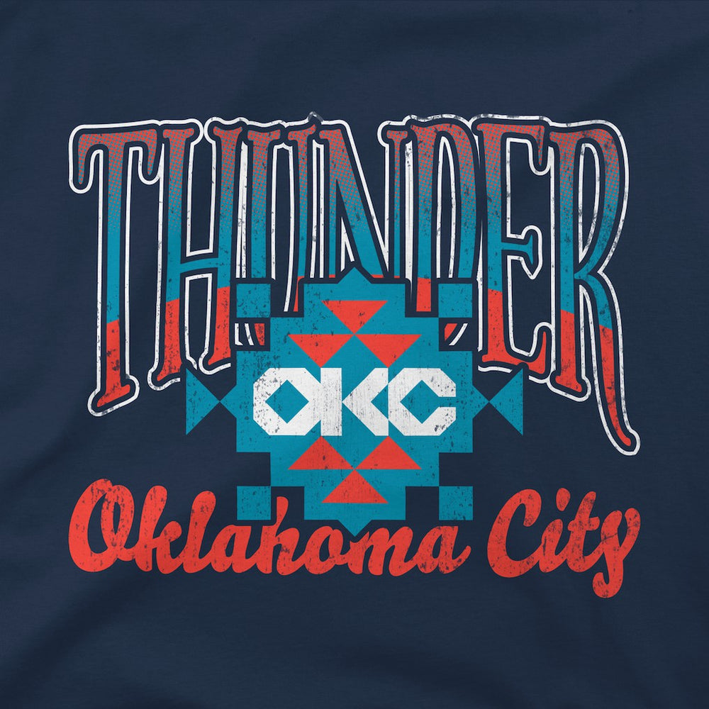 Oklahoma City Thunder Stadium Essentials Unisex Sky High Hoodie Navy - NBA
