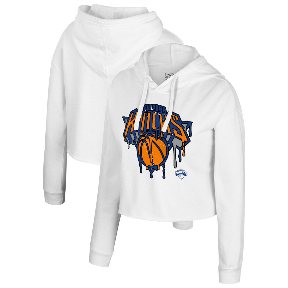 New York Knicks Stadium Essentials Women's Ice Cream Cropped Hoodie White - NBA