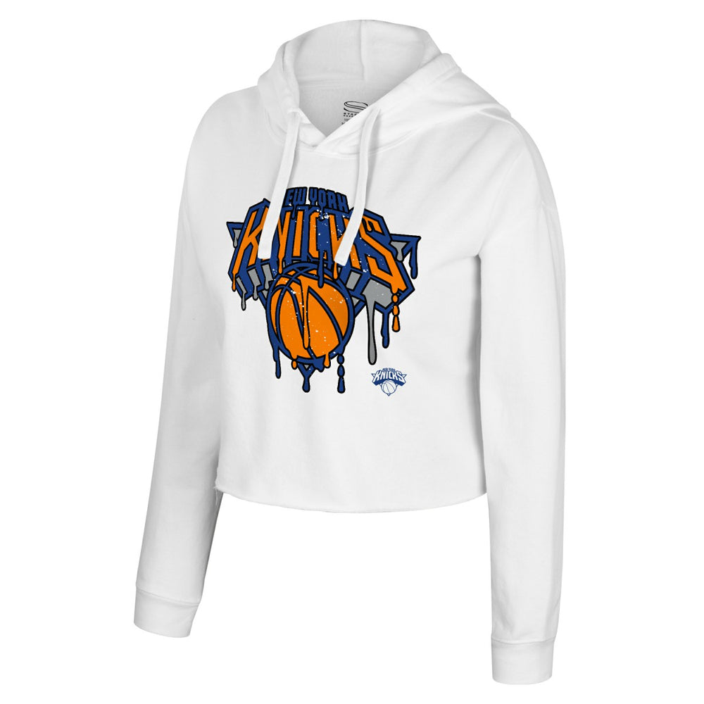 New York Knicks Stadium Essentials Women's Ice Cream Cropped Hoodie White - NBA
