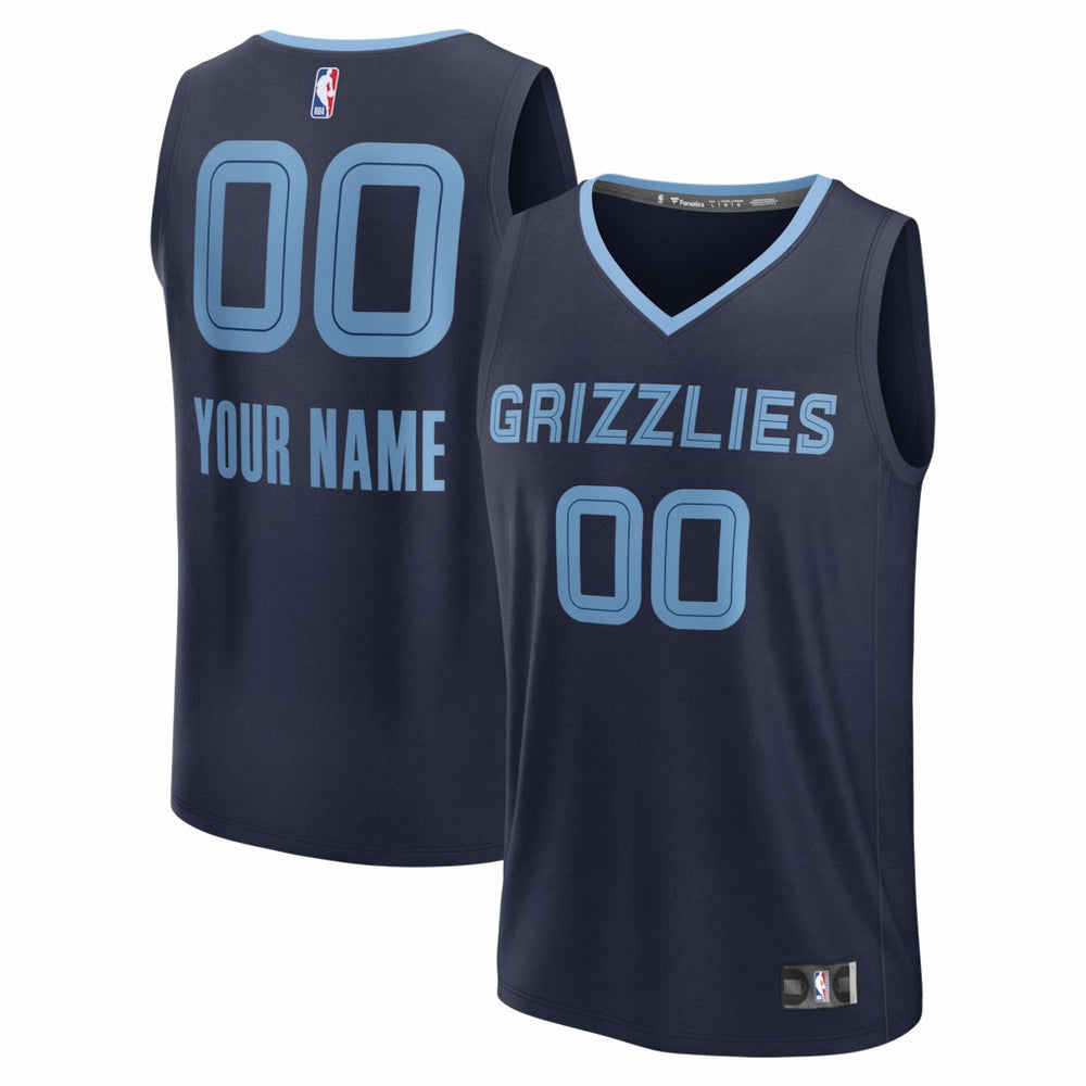 Memphis Grizzlies Youth Fastbreak Custom Jersey Icon Edition Navy - NBA