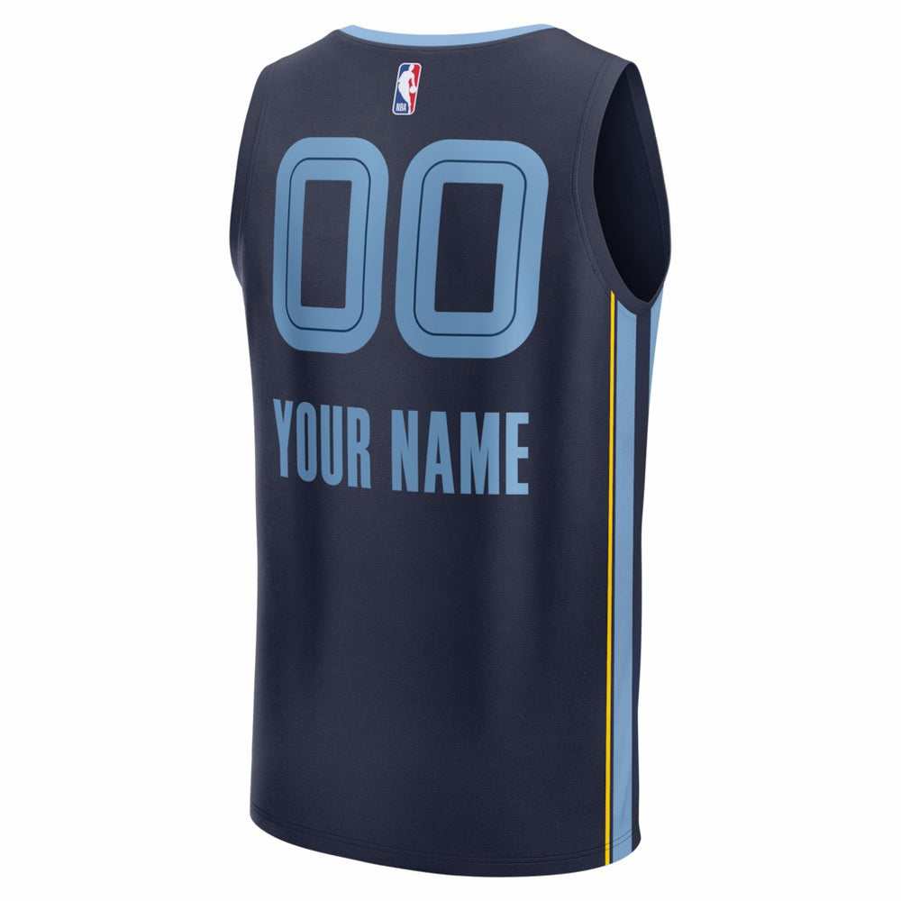 Memphis Grizzlies Youth Fastbreak Custom Jersey Icon Edition Navy - NBA