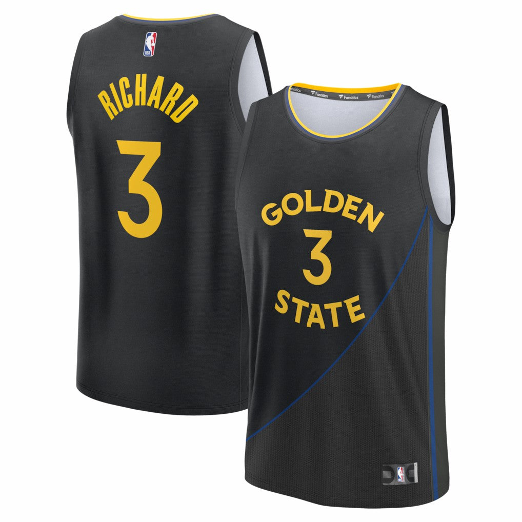 Will Richard Golden State Warriors Fast Break Replica Player Jersey Statement Editi- Black - NBA
