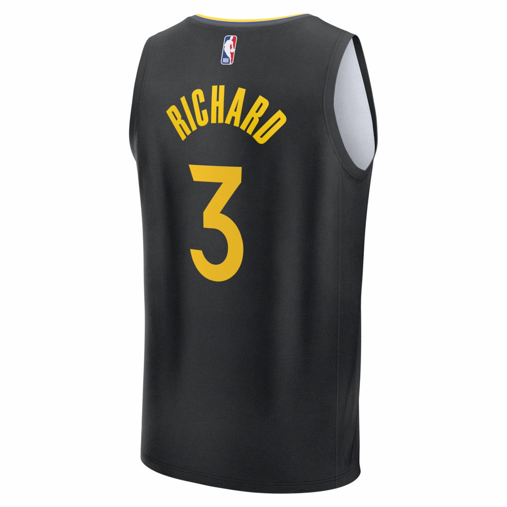 Will Richard Golden State Warriors Fast Break Replica Player Jersey Statement Editi- Black - NBA