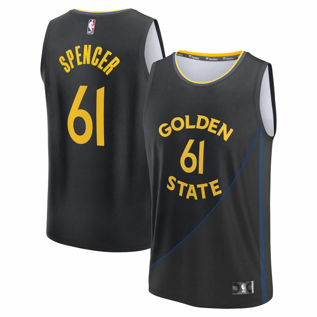 Pat Spencer Golden State Warriors Fast Break Replica Player Jersey Statement Editi- Black - NBA