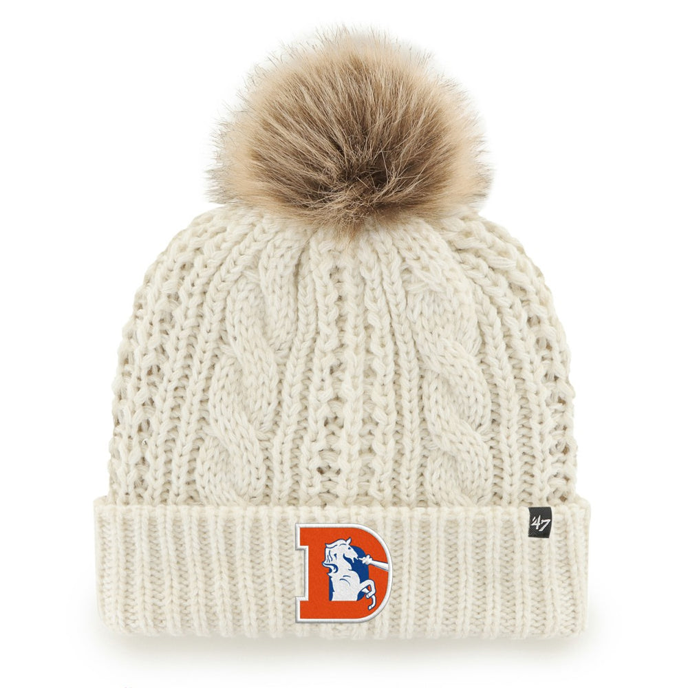 Denver Broncos '47 Women's Meeko Cuffed Knit Hat with Pom White | 47 brand