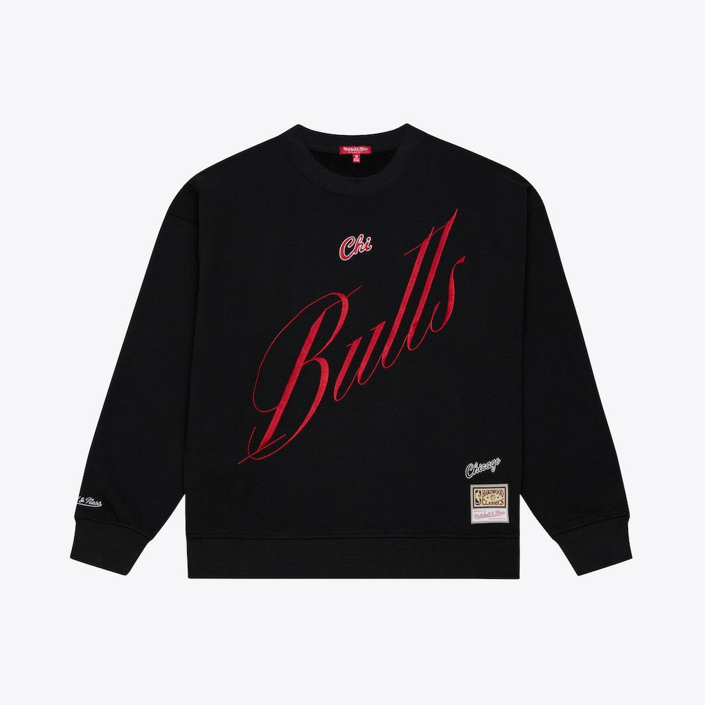 Chicago Bulls Women's Hardwood Classics Script Lightweight Sweatshirt Black - NBA