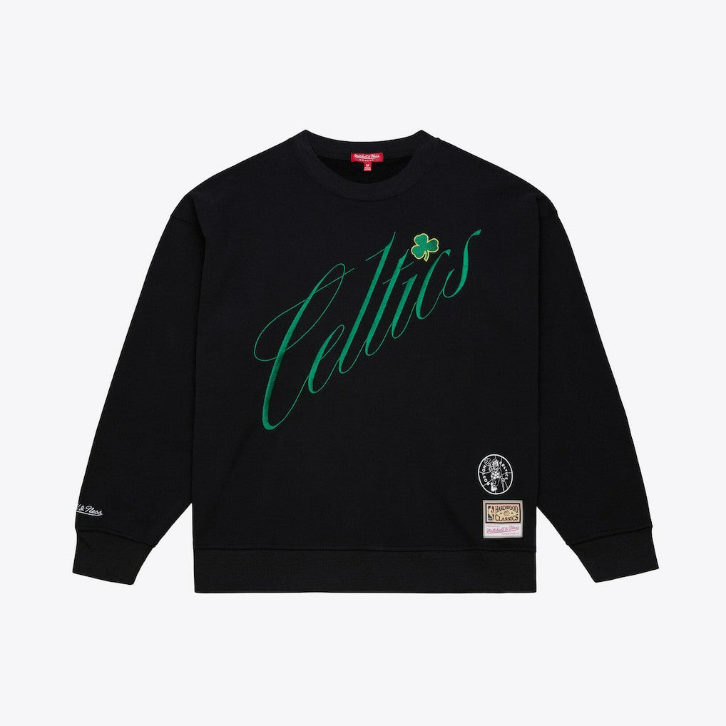 Boston Celtics Women's Hardwood Classics Script Lightweight Sweatshirt Black - NBA