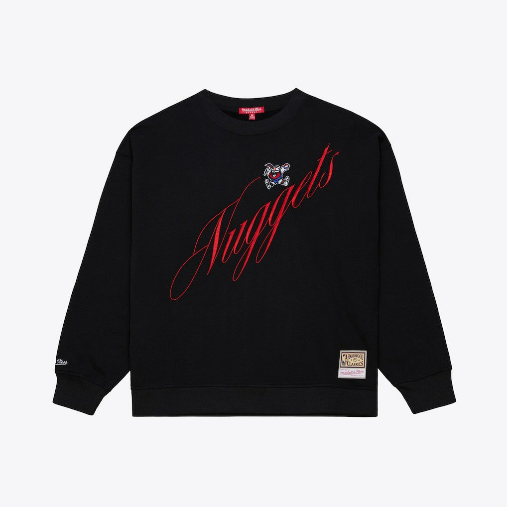 Denver Nuggets Women's Hardwood Classics Script Lightweight Sweatshirt Black - NBA