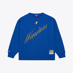 Golden State Warriors Women's Hardwood Classics Script Lightweight Sweatshirt Royal - NBA