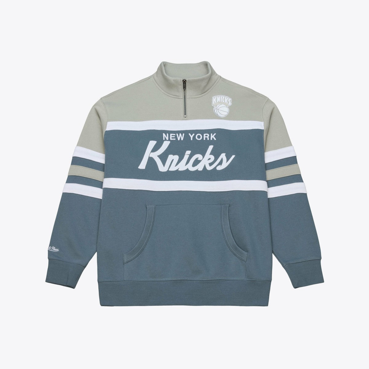 New York Knicks Thunderstorm Head Coach Quarter-Zip Jacket Blue - NBA