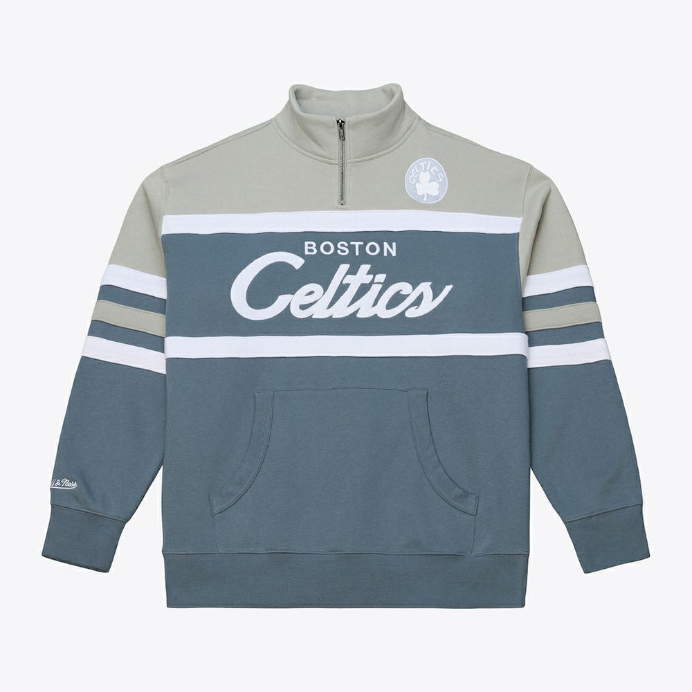 Boston Celtics Thunderstorm Head Coach Quarter-Zip Jacket Blue - NBA