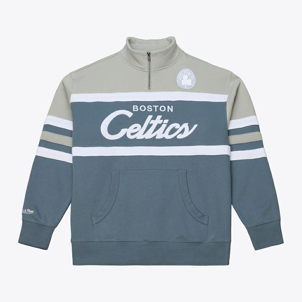 Boston Celtics Thunderstorm Head Coach Quarter-Zip Jacket Blue - NBA