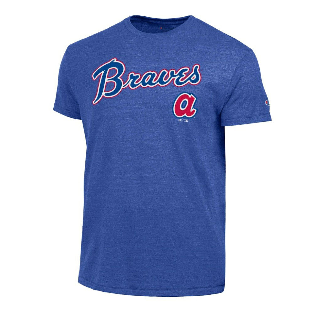 Atlanta Braves Champion Cooperstown Wordmark Lockup Tri-Blend T-Shirt - MLB