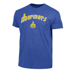 Seattle Mariners Champion Cooperstown Wordmark Lockup Tri-Blend T-Shirt - MLB