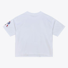New England Patriots Women's Head Coach Cropped T-Shirt White | Mitchell & Ness