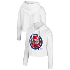 Detroit Pistons Stadium Essentials Women's Ice Cream Cropped Hoodie White - NBA