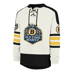 Boston Bruins '47 Pond Hockey Trio Eternal Lacer Sweatshirt - Cream - NHL