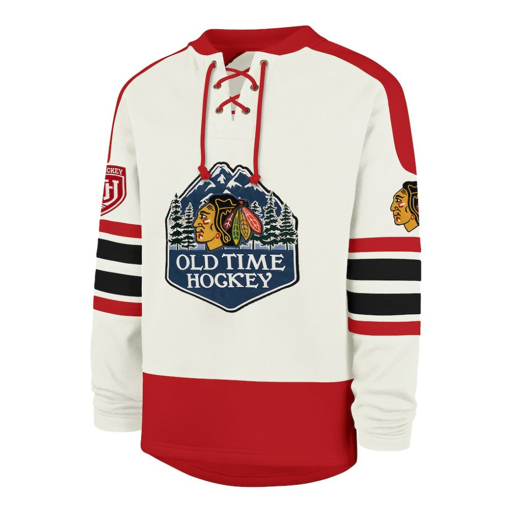 Chicago Blackhawks '47 Pond Hockey Trio Eternal Lacer Sweatshirt - Cream - NHL