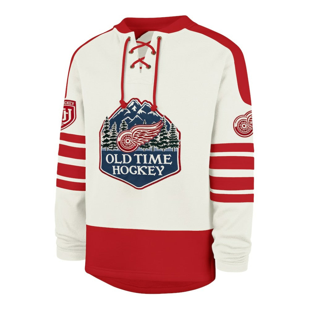 Detroit Red Wings '47 Pond Hockey Trio Eternal Lacer Sweatshirt - Cream - NHL