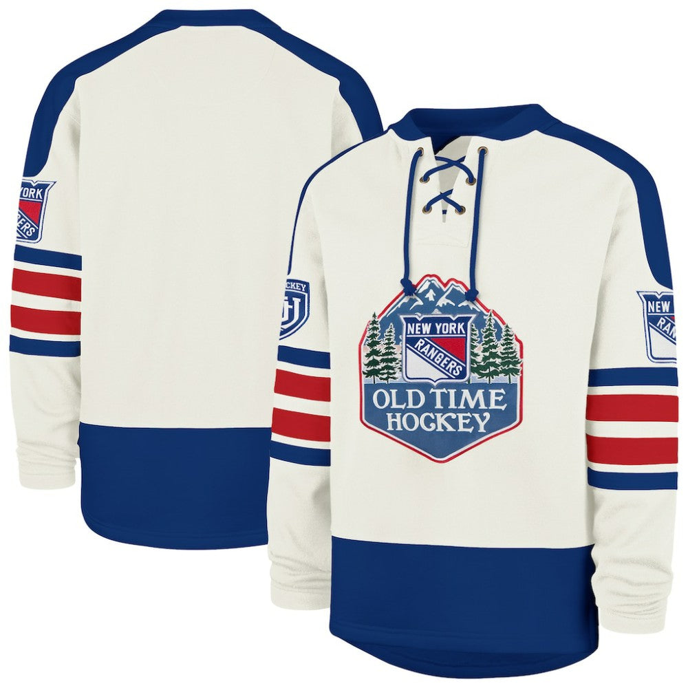 New York Rangers '47 Pond Hockey Trio Eternal Lacer Sweatshirt - Cream - NHL