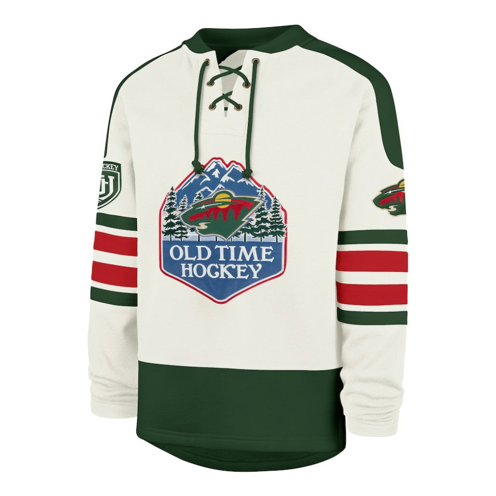 Minnesota Wild '47 Pond Hockey Trio Eternal Lacer Sweatshirt - Cream - NHL