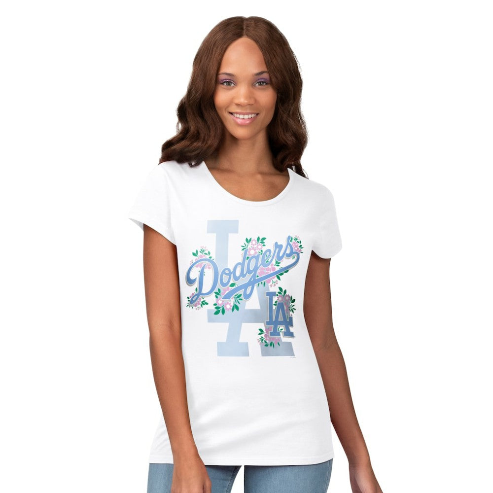 Los Angeles Dodgers G-III 4Her by Carl Banks Women's Floral Endzone T-Shirt - MLB