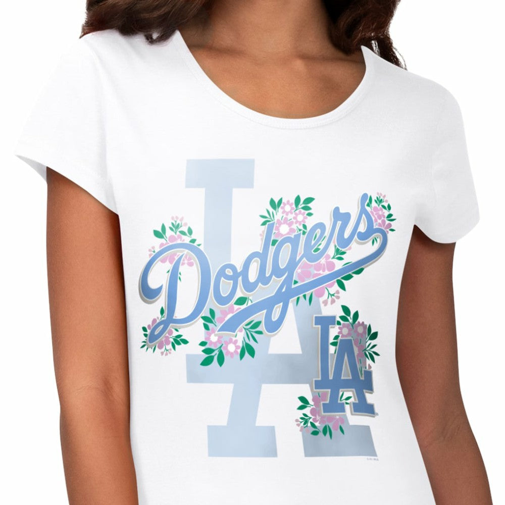 Los Angeles Dodgers G-III 4Her by Carl Banks Women's Floral Endzone T-Shirt - MLB
