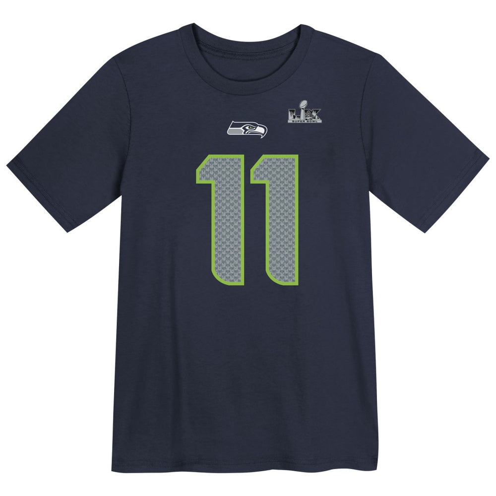 Jaxon Smith-Njigba Seattle Seahawks Preschool Super Bowl LX Patch Name & Number T-Shirt College Navy | Nike for Sale