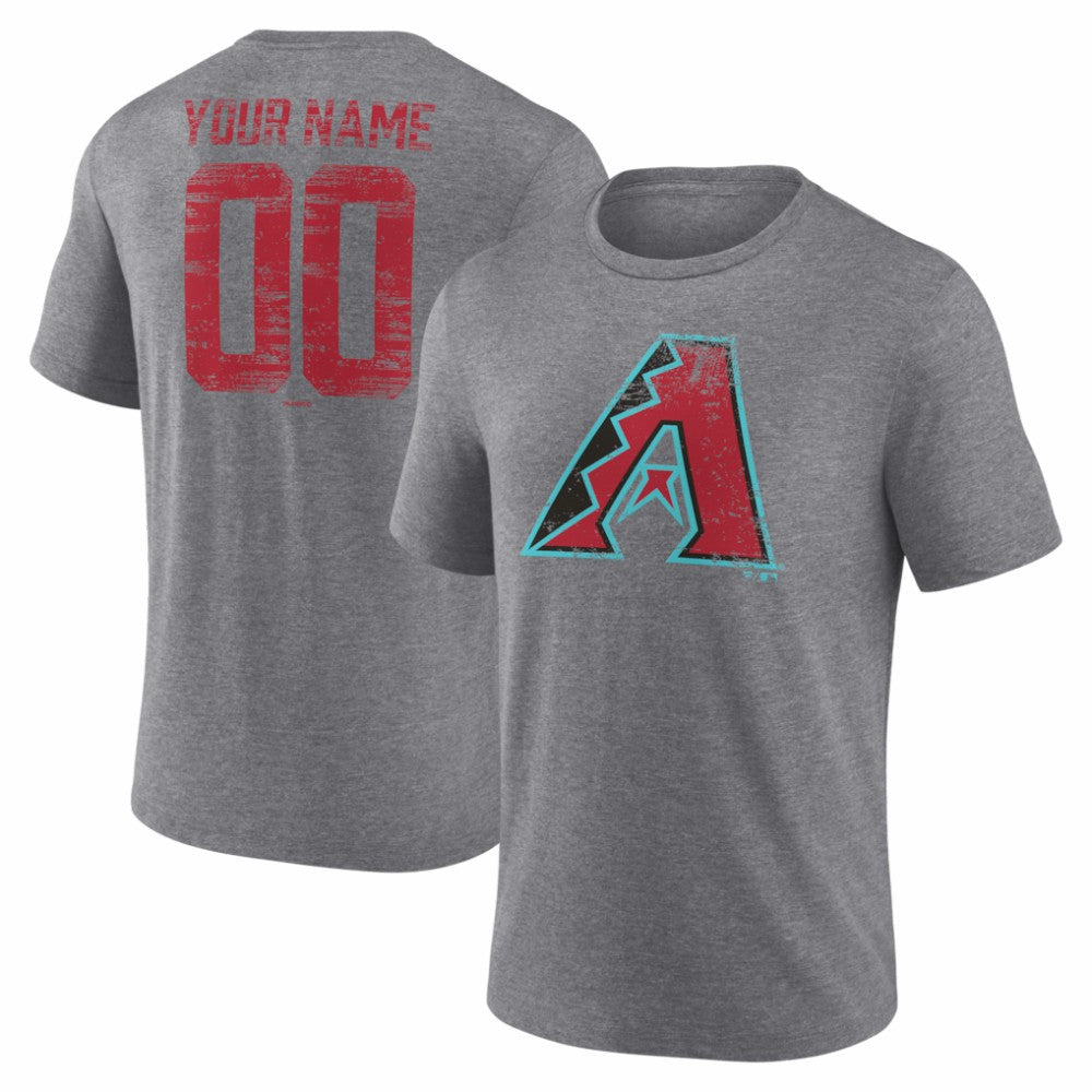 Arizona Diamondbacks Heritage Personalized Any Name & Number Tri-Blend T-Shirt - MLB