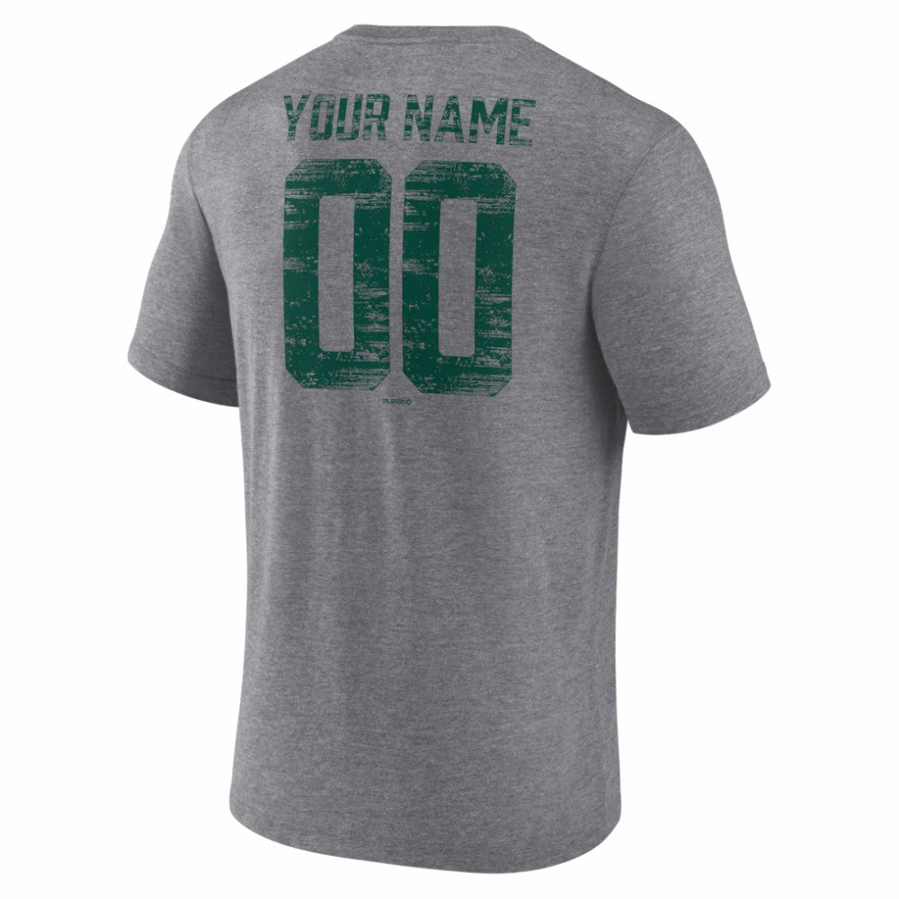 Athletics Heritage Personalized Any Name & Number Tri-Blend T-Shirt - MLB