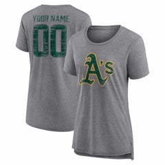 Athletics Women's Heritage Personalized Any Name & Number Tri-Blend T-Shirt - MLB