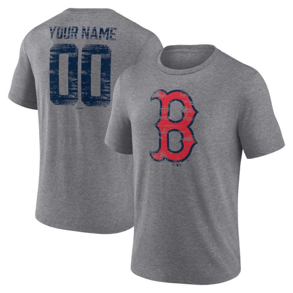 Boston Red Sox Heritage Personalized Any Name & Number Tri-Blend T-Shirt - MLB
