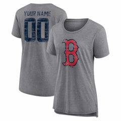 Boston Red Sox Women's Heritage Personalized Any Name & Number Tri-Blend T-Shirt - MLB